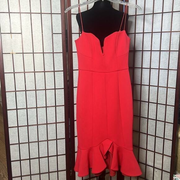 NICHOLAS BANDAGE NWT FLIP HEM BRA RED DRESS SIZE 2 - Picture 4 of 12
